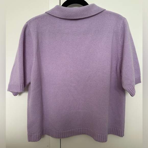 Saks Fifth Avenue Lavender Cashmere Knit Top - Picture 2 of 4